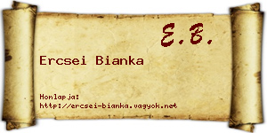 Ercsei Bianka névjegykártya